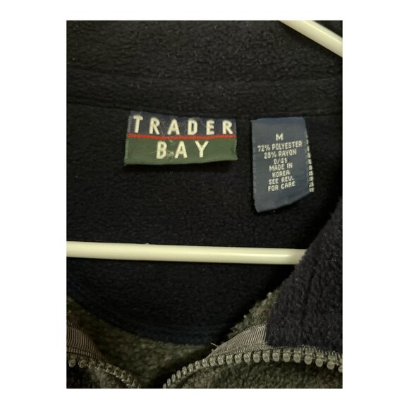 Lot of 2 Vintage Trader Bay Men’s Fleece Pullovers – Navy & Gray Half-Zip - Picture 4 of 5